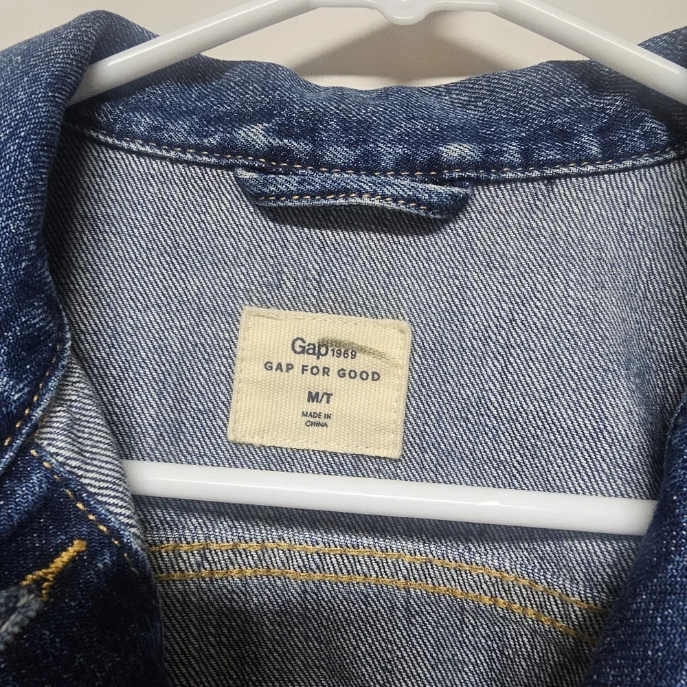 GAP‎ Embroidered Colorful Denim Jean Jacket Preppy Bohemian Y2K